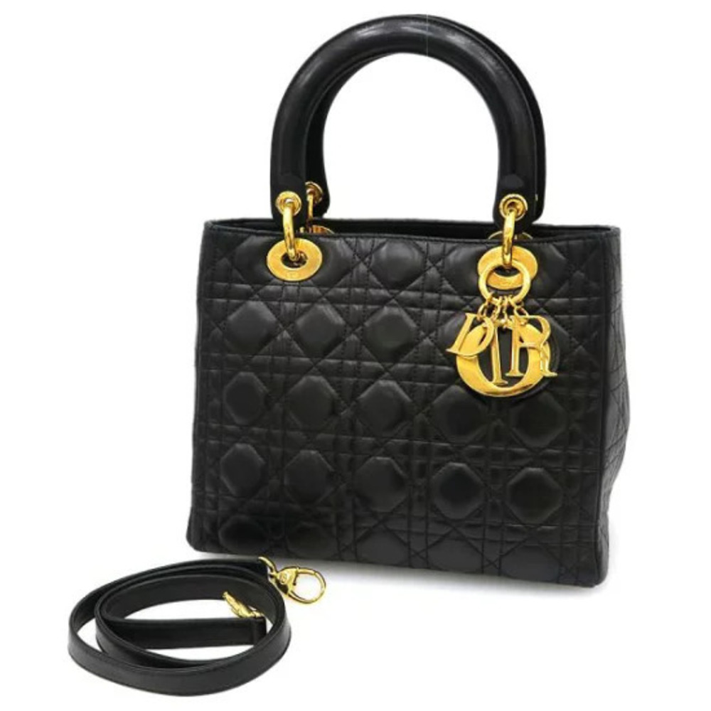 Christian Dior Lady Dior handbag iconic black Cannage quilted leather